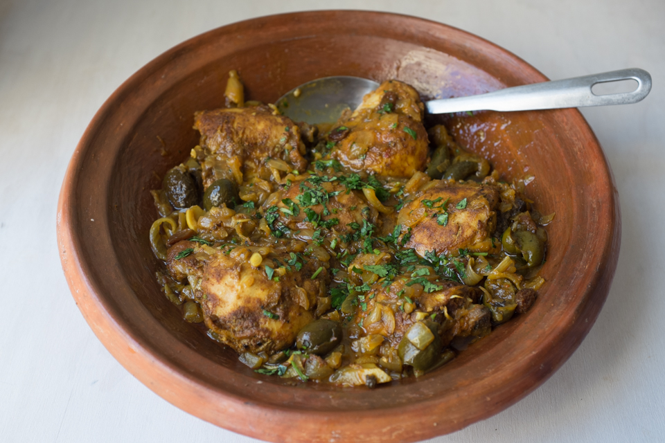 Moroccan Chicken and Olive Tajine with Preserved Lemons