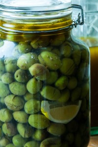 olives cured in salt brine