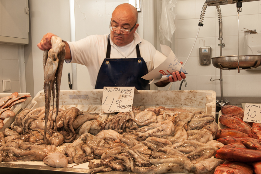 pulpo in Cadiz market