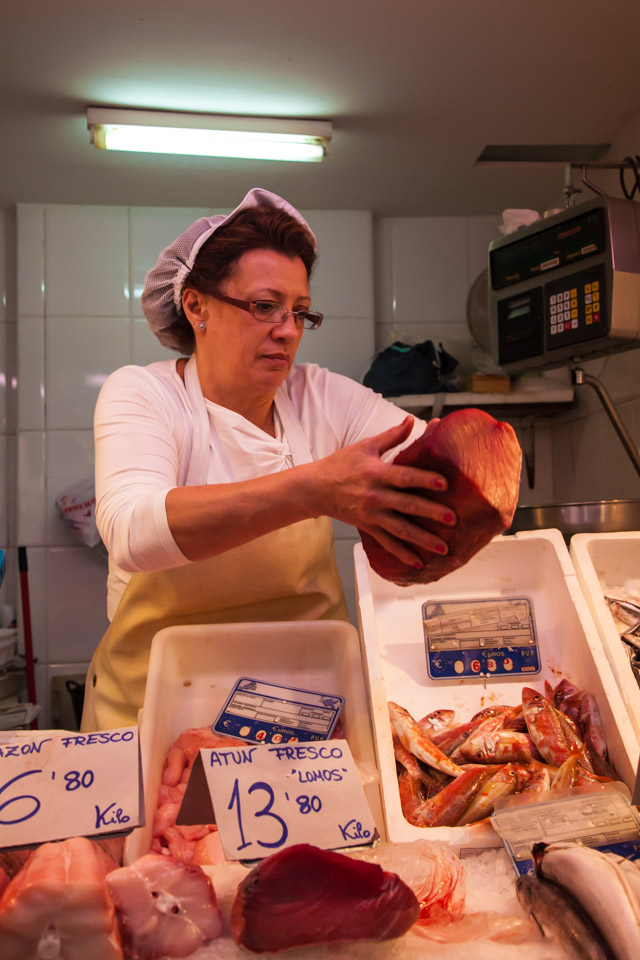 tuna at the fish market in Andalusia, spain