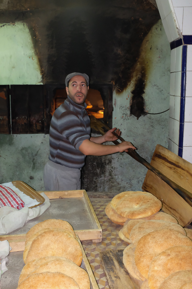 working the bread oven