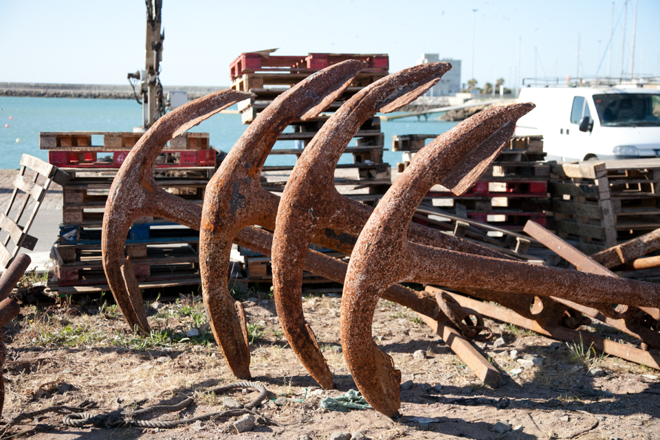 rusty anchors in Barbate