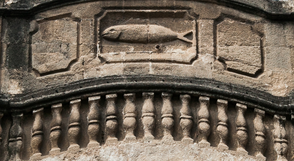 tuna on the front of the old fish market in el puerto de santa maria