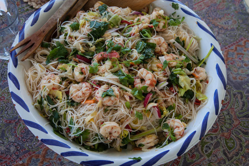 marinated prawn noodle salad