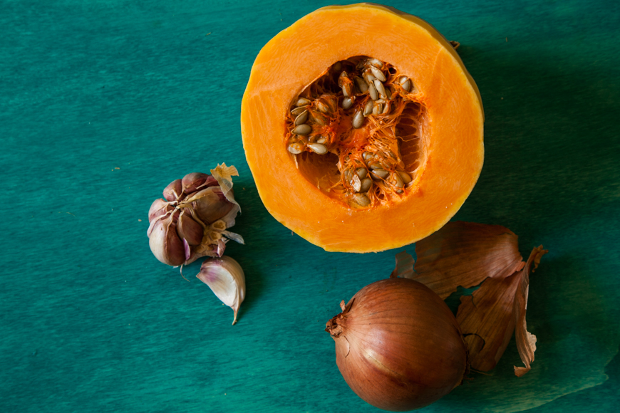 butternut squash with garlic and onion