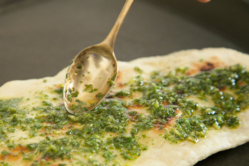 freshly cooked flatbread