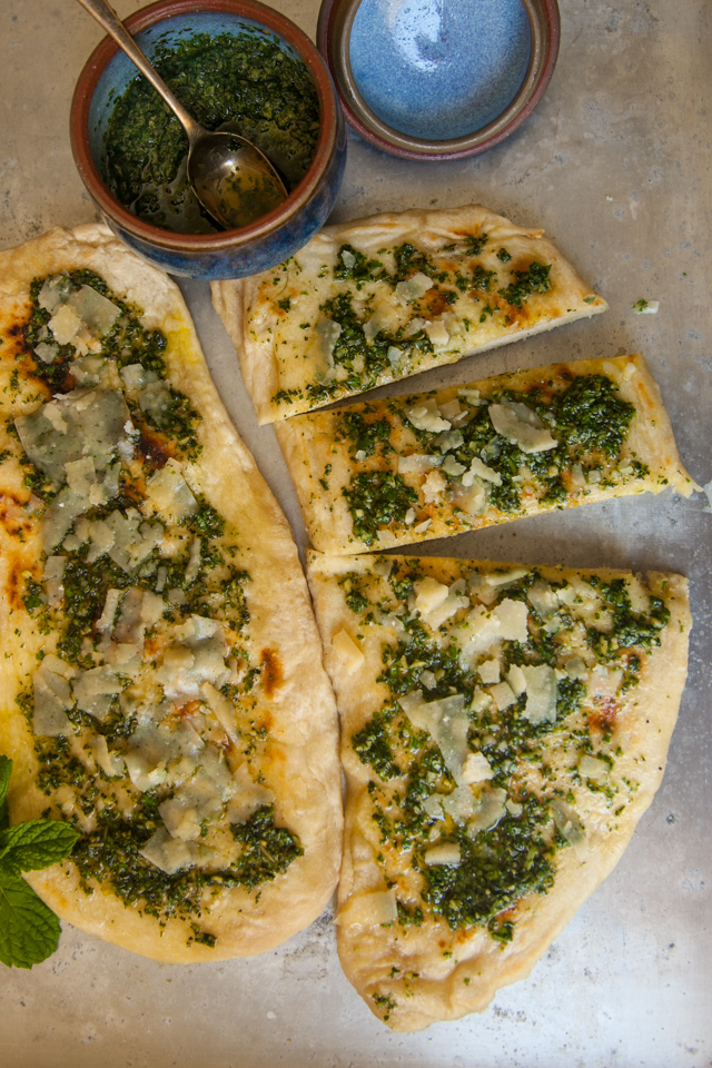 flatbread and green charmoula