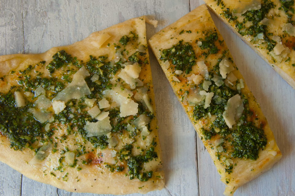 flat bread with green chermoula