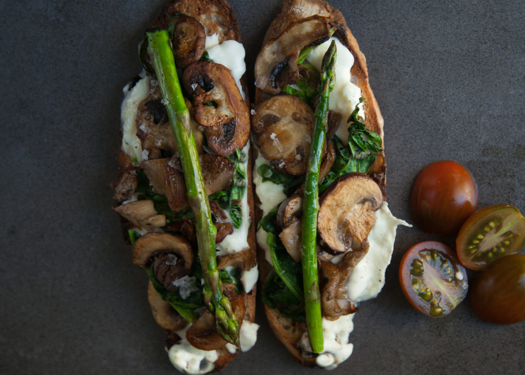 sourdough toast with mushrooms 