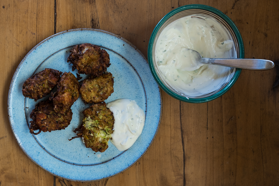 courgette and halloumi fritters