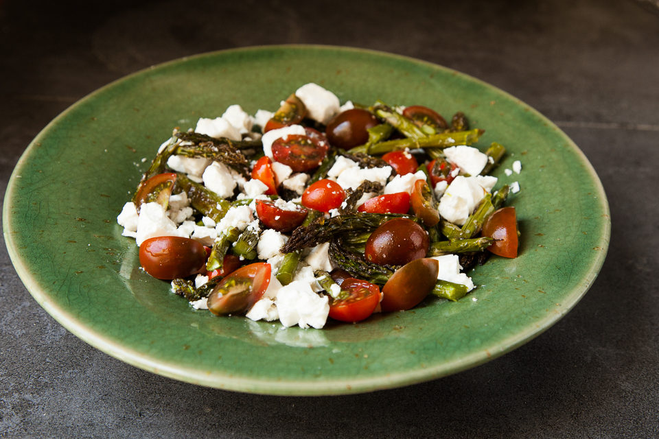 Roasted asparagus and feta salad