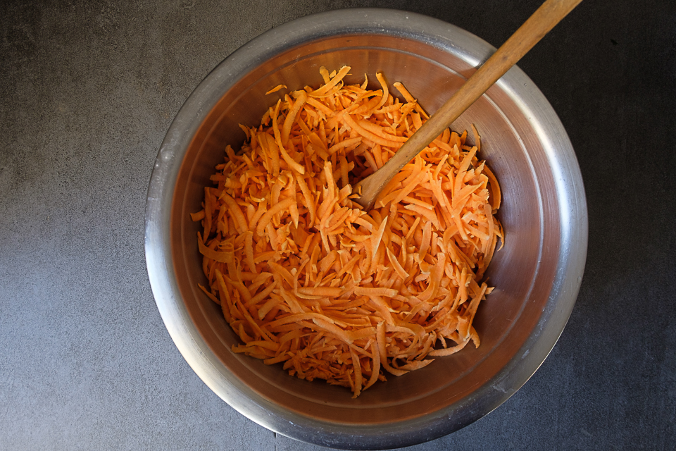 Grated sweet potato
