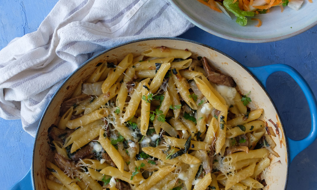 spinach and mushroom pasta