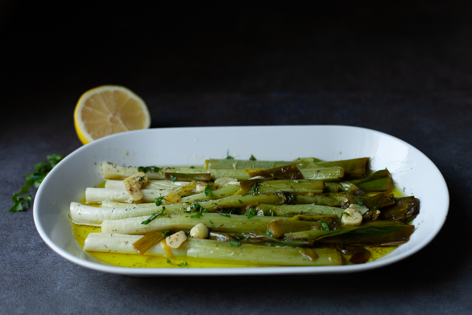 Turkish style 
sweet and sour leeks